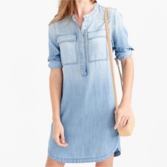 J Crew Drapey Chambray Shirt Dress NEW - Picture 4 of 7